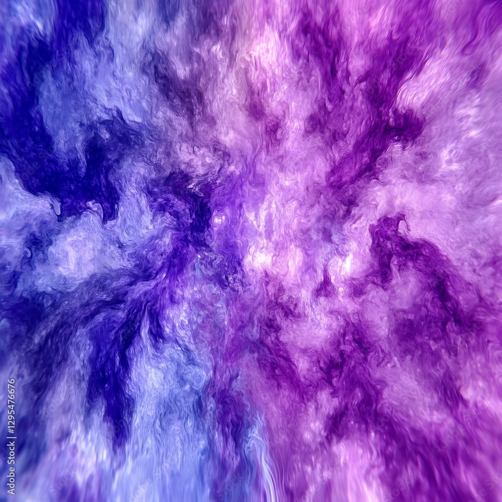 Fototapeta premium Purple blue swirling ink underwater