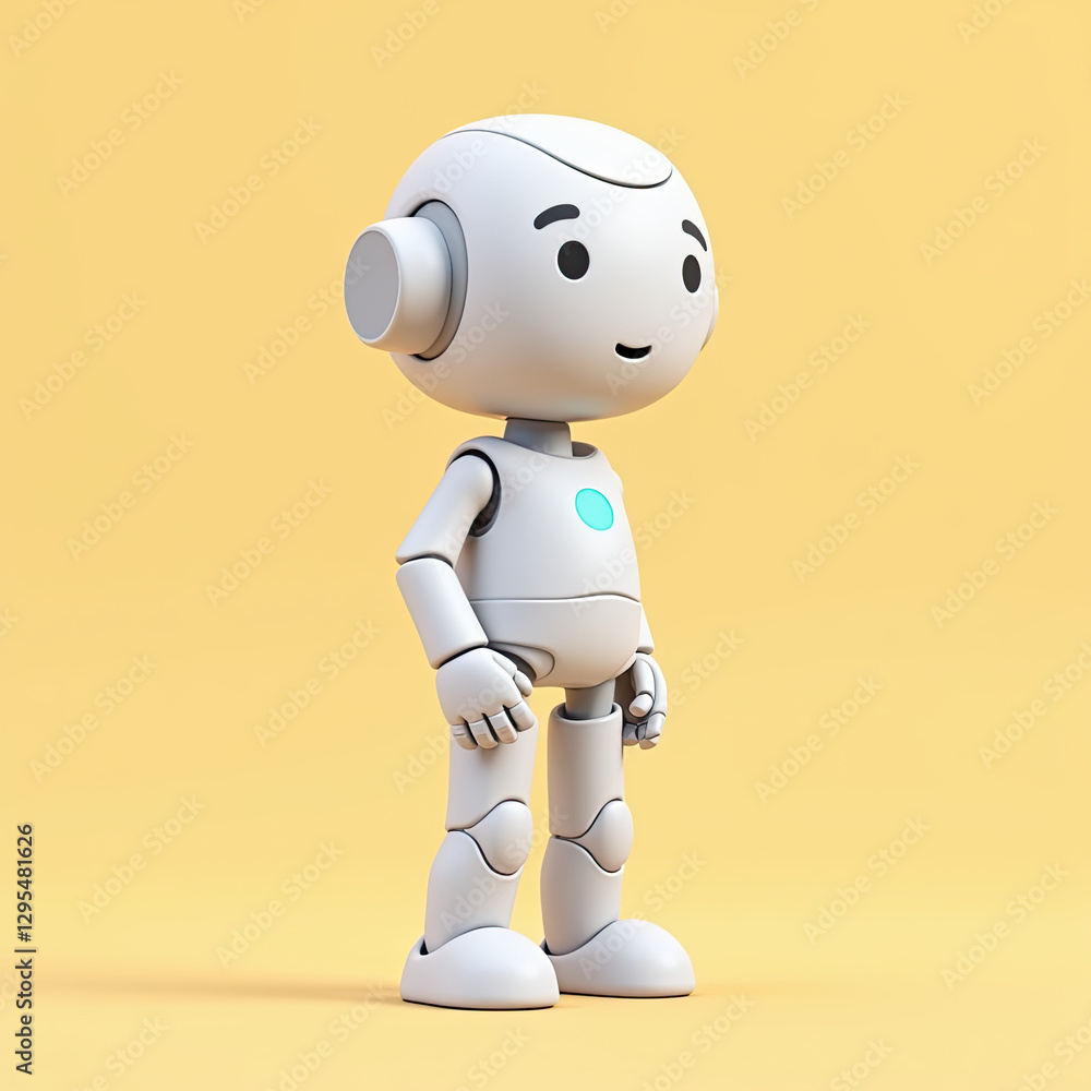 Cute Friendly Robot Character 3D Render - AI & Artificial Intelligence Cute Friendly Robot Character 3D Render - AI & Artificial Intelligence