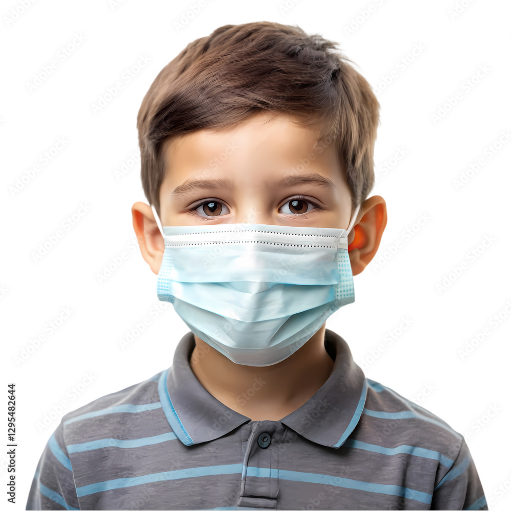 Young Boy Wearing Protective Medical Face Mask Child Health Safety kid care eyes hair cute grey blue Young Boy Wearing Protective Medical Face Mask Child Health Safety kid care eyes hair cute grey blue