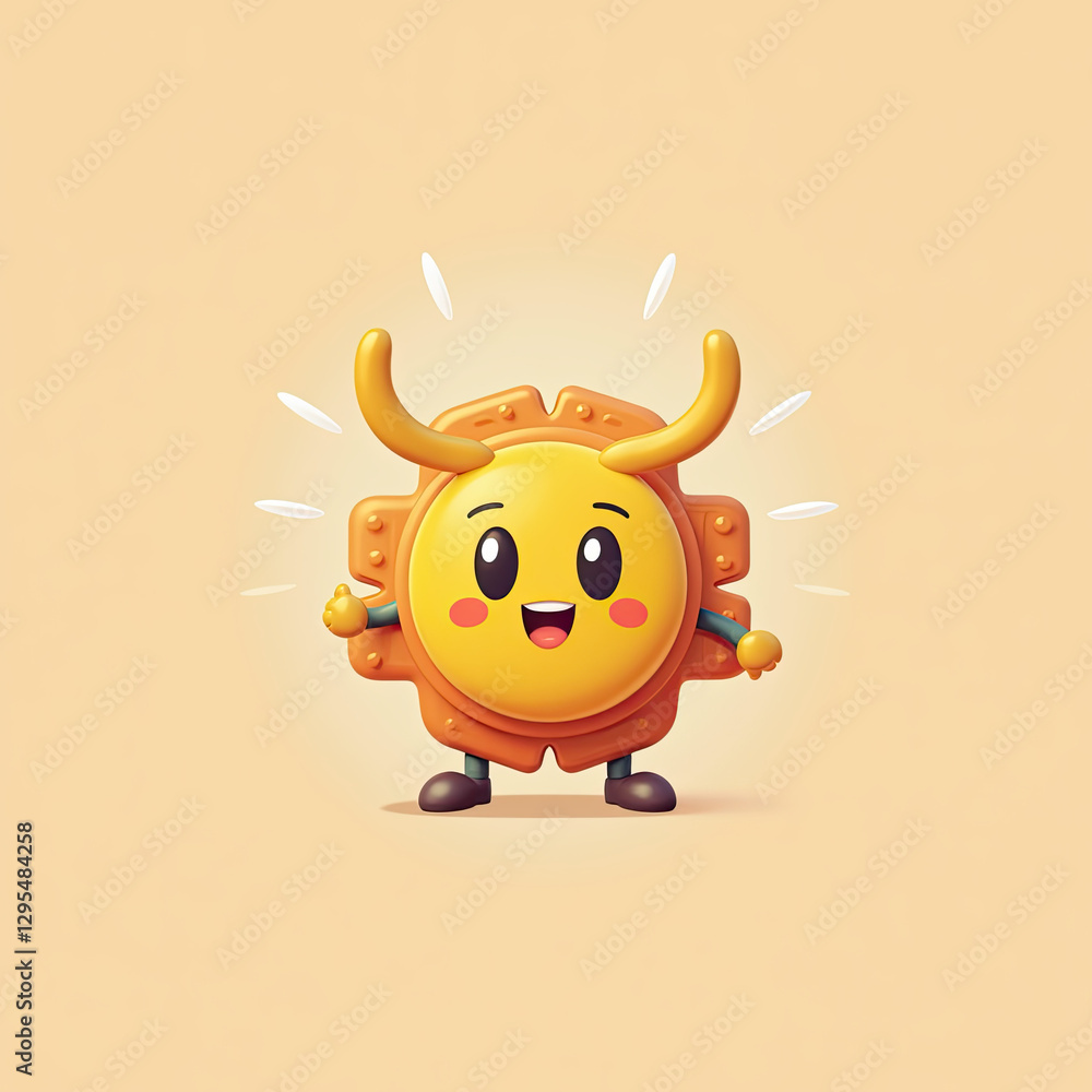 Cute Sun Character 3D Render - 3D renderings Cute Sun Character 3D Render - 3D renderings