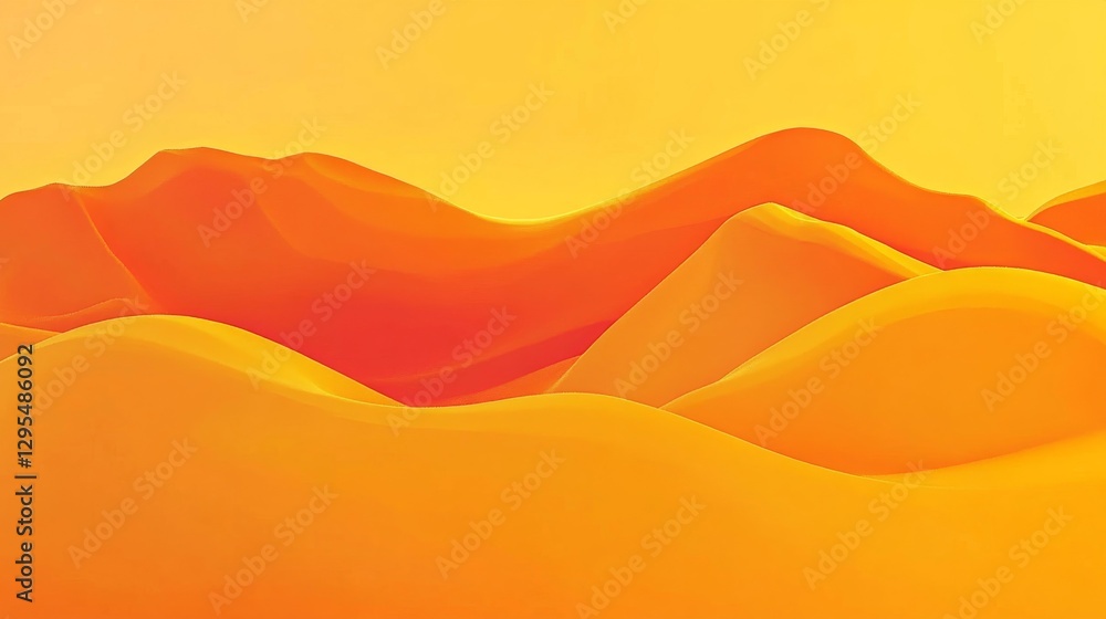 Abstract Orange Mountain Landscape: A Serene Digital Art Piece Abstract Orange Mountain Landscape: A Serene Digital Art Piece
