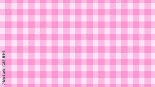 A seamless pink gingham pattern with alternating light and dark pink squares, creating a classic checkered design.