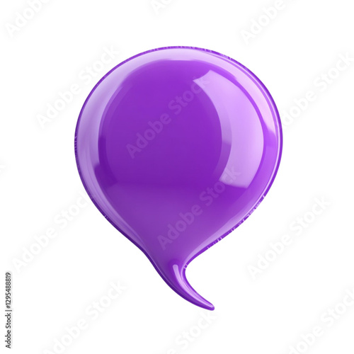 Purple Speech Bubble 3D Render Blank Message
