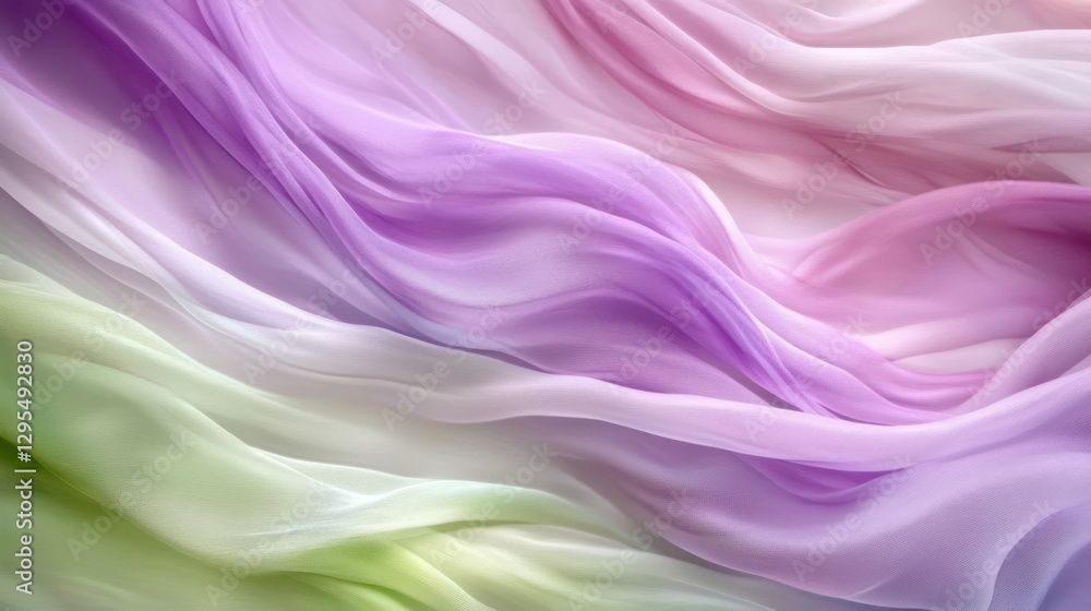 Obraz premium Pastel Colored Silk Fabric Draped Softly