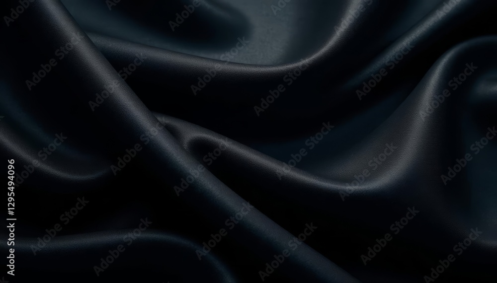 Fototapeta premium Deep black folds, dramatic shadows, abstract texture, shadow play, stylish, sophisticated