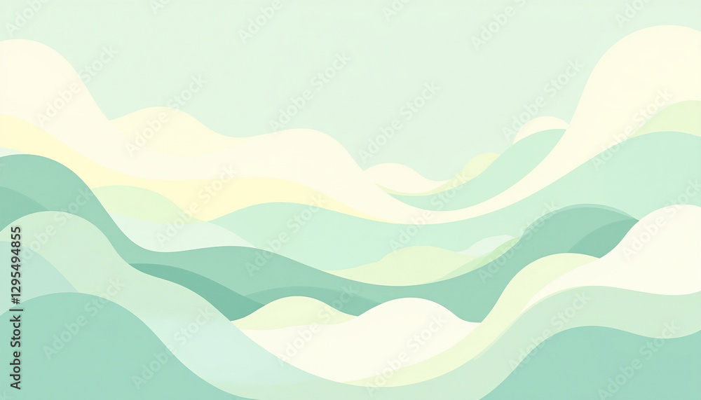 Elegant wave pattern in pastel shades of green and yellow, suitable for digital marketing, luxury branding, and web design Elegant wave pattern in pastel shades of green and yellow, suitable for digital marketing, luxury branding, and web design