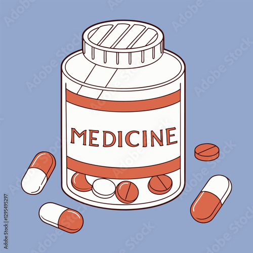 Medicine And Healthcare Icon Set. pill icon set. Medicament and pharmaceutical symbol. medical design element.