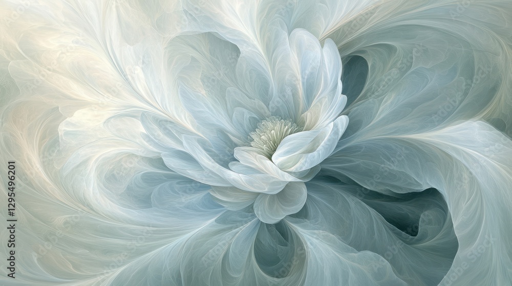 Obraz premium Abstract floral artwork depicts a blooming flower with soft textures