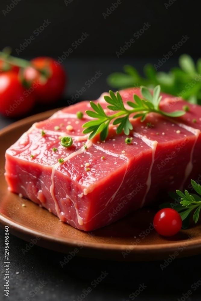 Premium wagyu sirloin, plastic-wrapped, ready to cook , photography, protein, market