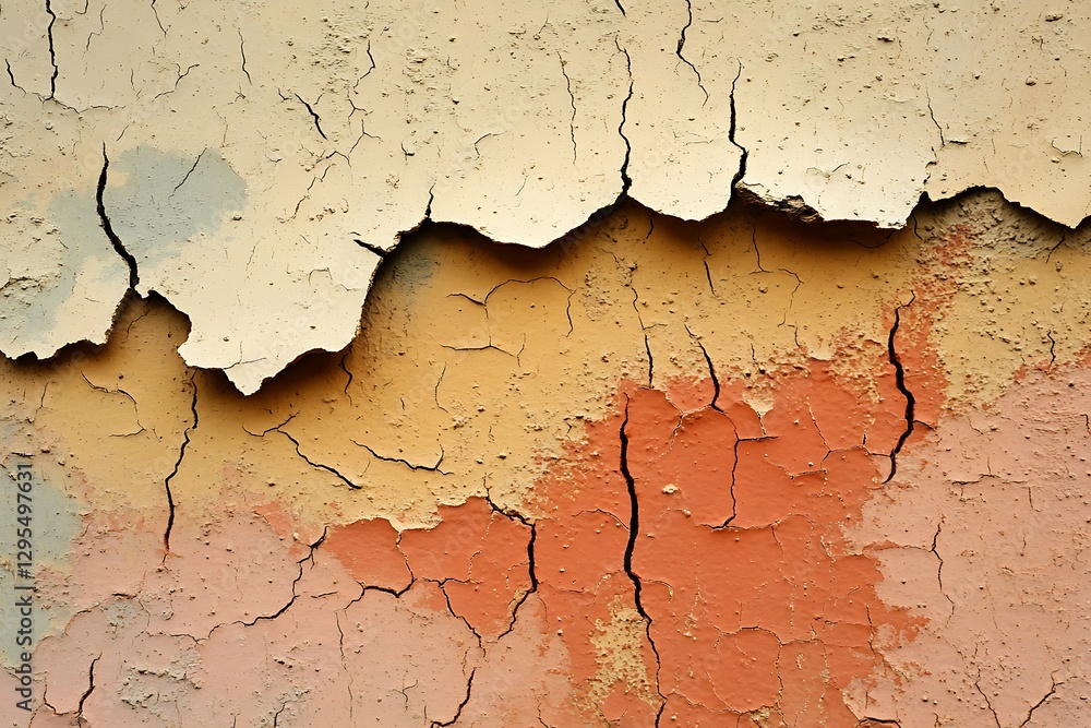Obraz premium Aged Wall Texture with Deep Cracks