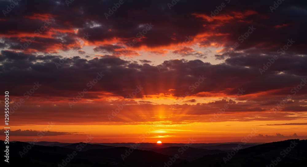 sunset over the mountains, blue, red, dusk, landscape, light, evening, cloudscape sunset over the mountains, blue, red, dusk, landscape, light, evening, cloudscape