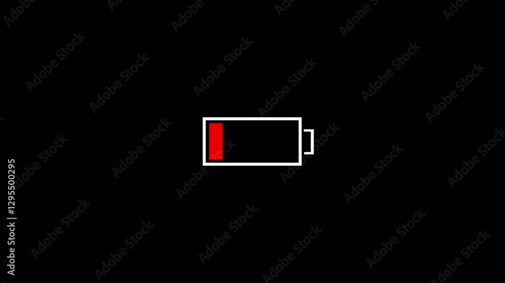 Low Power Battery Indicator Animation with Empty Charge Progress. Low Power Battery Indicator Animation with Empty Charge Progress.