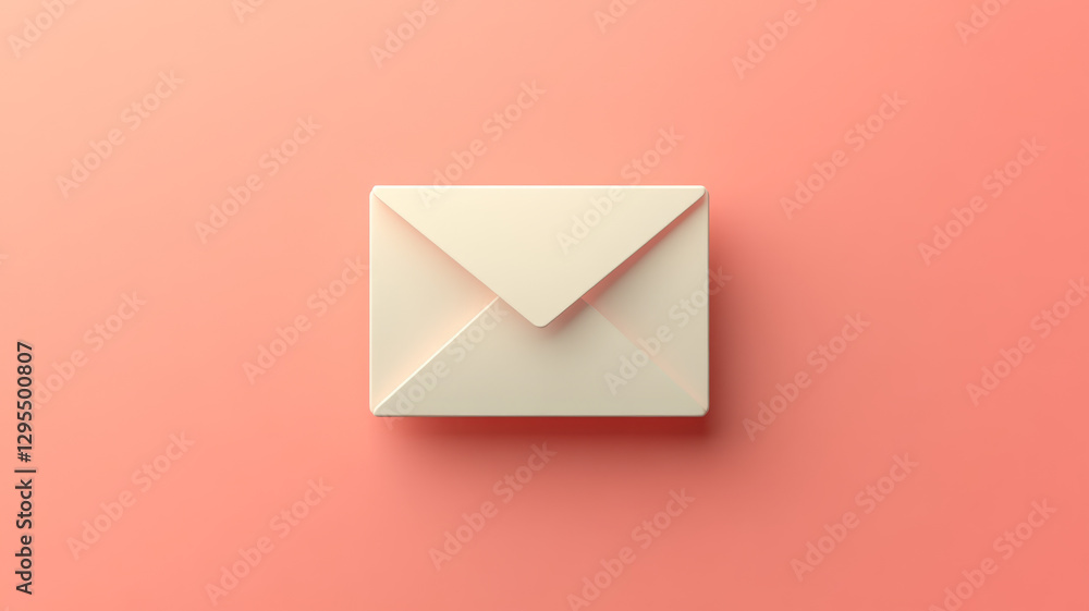 Closed envelope on a pink background. Closed envelope on a pink background.