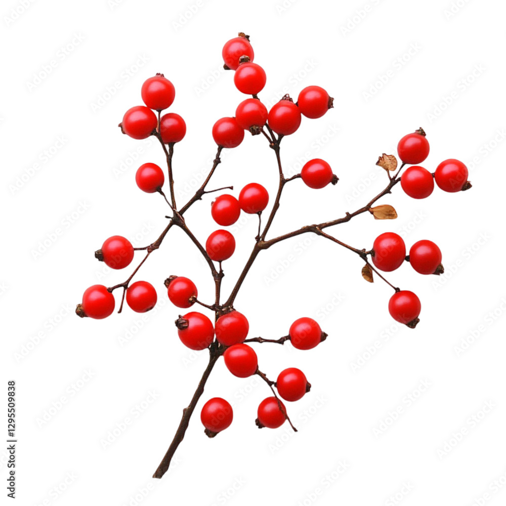 Red berries on branch abstract art red black white stripes background Red berries on branch abstract art red black white stripes background