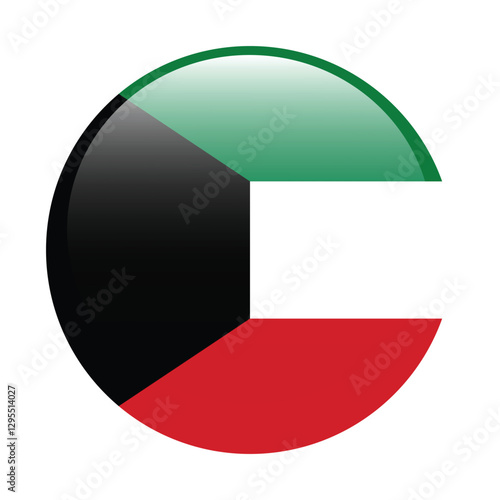 Kuwait circle flag logo icon digital vector illustration Free Download Kuwait circle flag logo icon digital vector illustration - GFXLoad