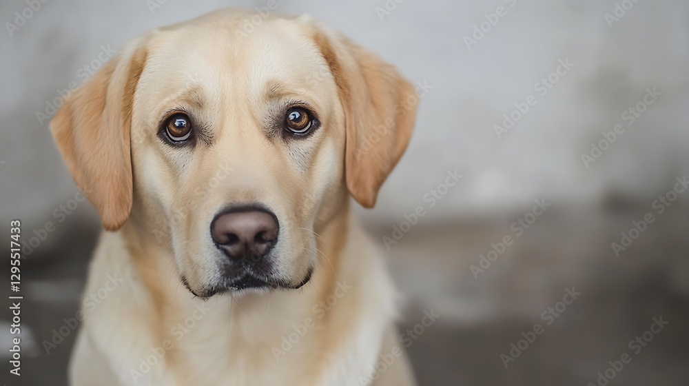 Adorable Labrador retriever dog portrait against a soft blurred background : Generative AI Adorable Labrador retriever dog portrait against a soft blurred background : Generative AI