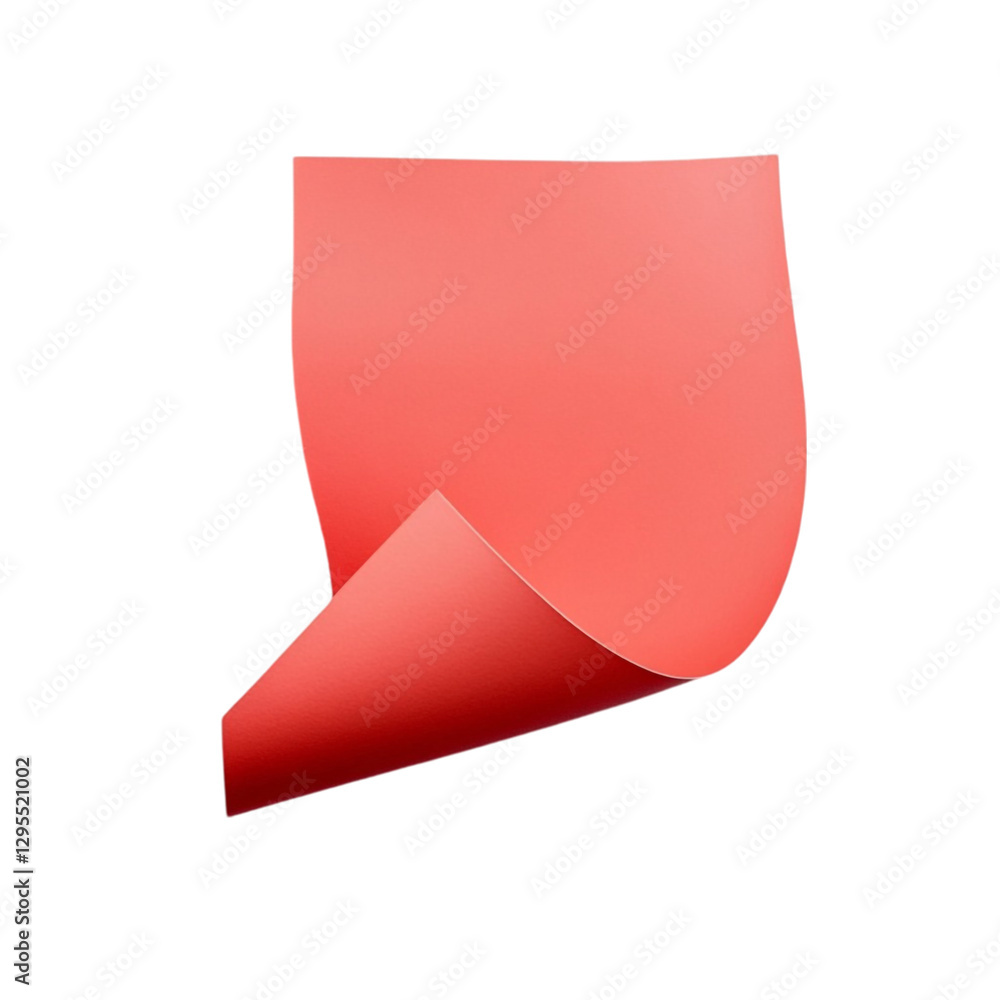 Red paper page curl design element template background Red paper page curl design element template background