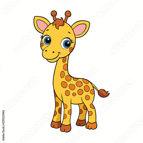 cute giraffe on white background