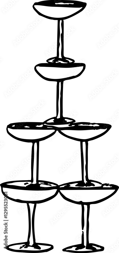 stunning champagne tower with elegant glasses stacked high, perfect for celebrations stunning champagne tower with elegant glasses stacked high, perfect for celebrations