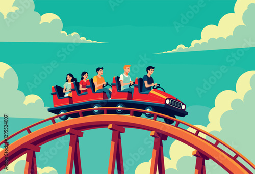 Roller Coaster Performing Loop