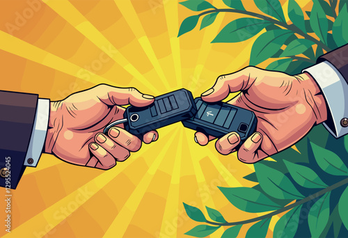 Handing Over Car Key Fob