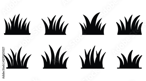 Grass Silhouettes Collection - Nature Vector Icons