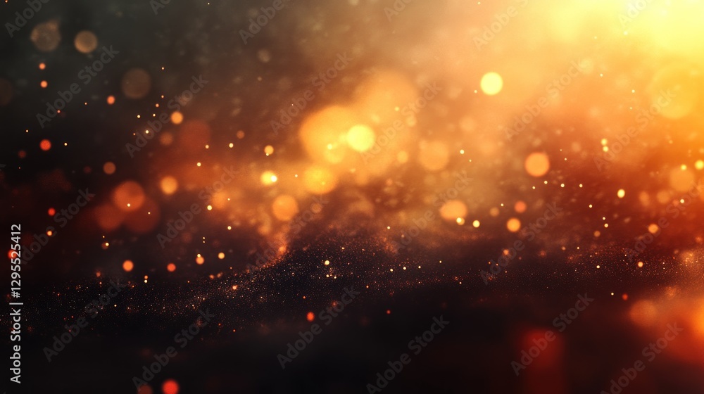 Fototapeta premium Abstract Gold and Orange Glowing Particles Background