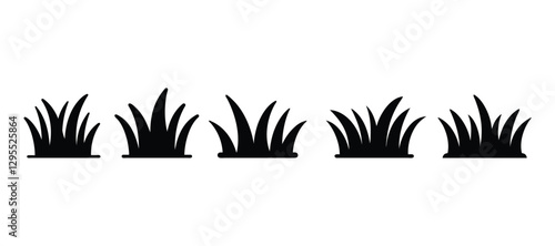 Grass Silhouettes Collection - Nature Vector Icons