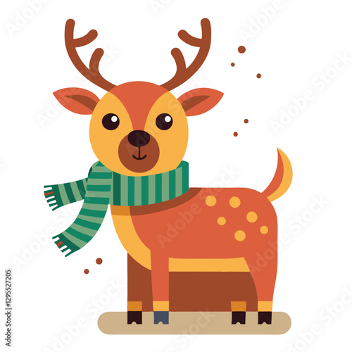 cute reindeer on white vector 