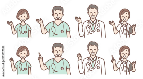 illustration set of medical staff