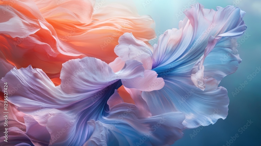 Abstract pastel colored flower petals swirl in a fluid motion Abstract pastel colored flower petals swirl in a fluid motion