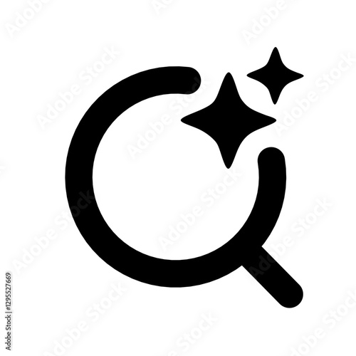 AI search and research simple icon. Generate symbol. Artificial intelligence technology and Machine learning concept. Icon element for application and web. Vector