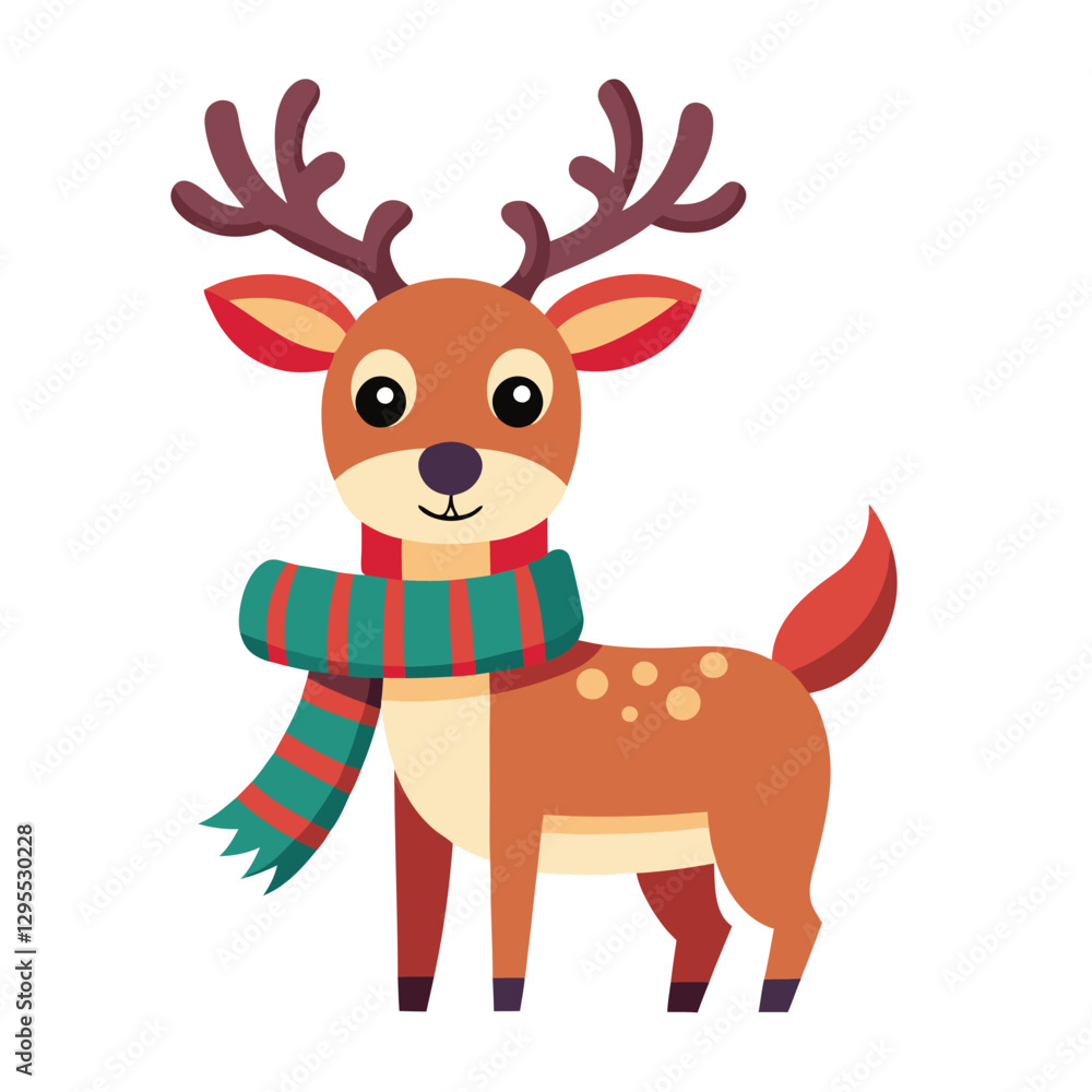 cute reindeer on white vector cute reindeer on white vector