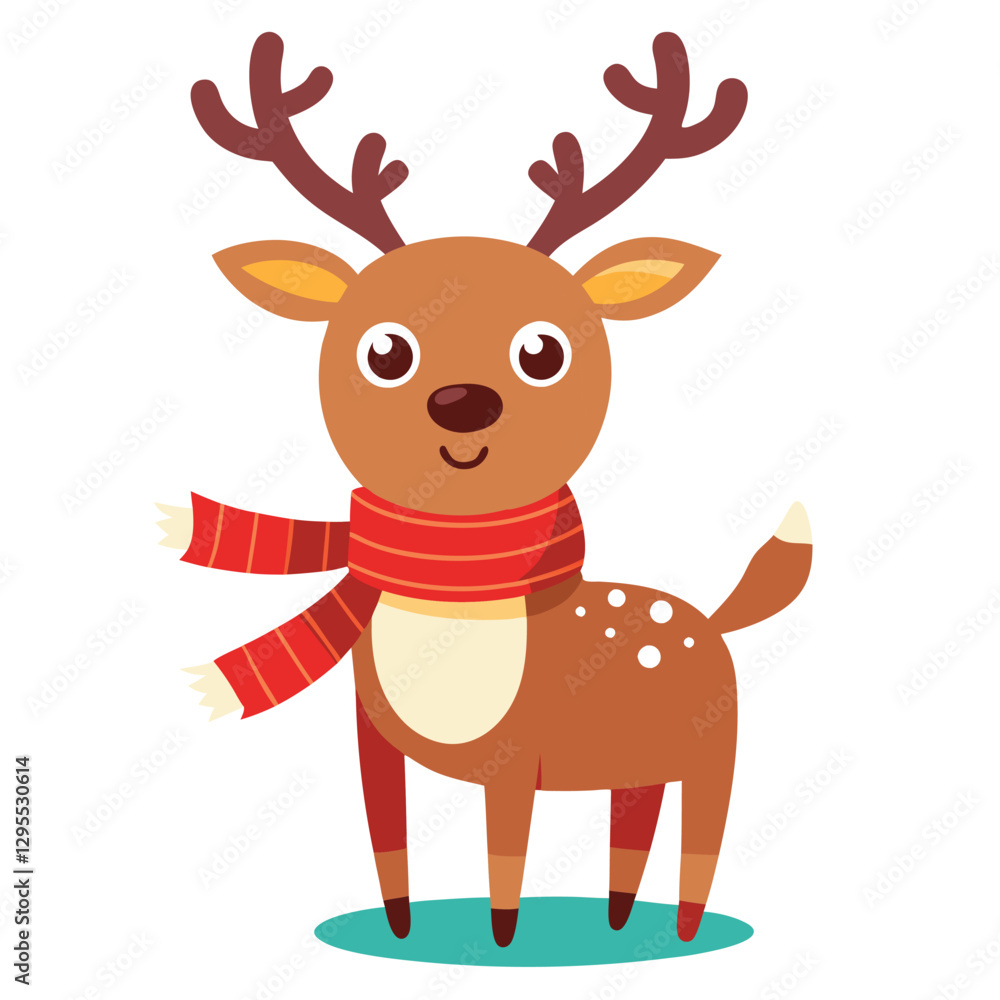 cute reindeer on white vector cute reindeer on white vector