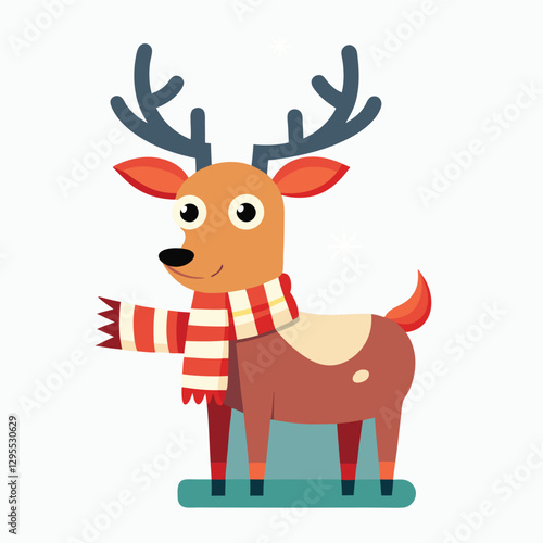 cute reindeer on white vector 