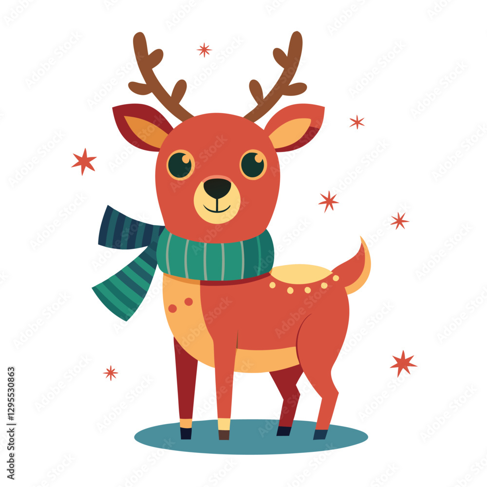 cute reindeer on white vector cute reindeer on white vector