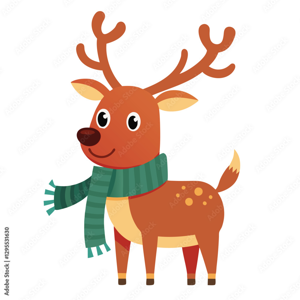 cute reindeer on white vector cute reindeer on white vector