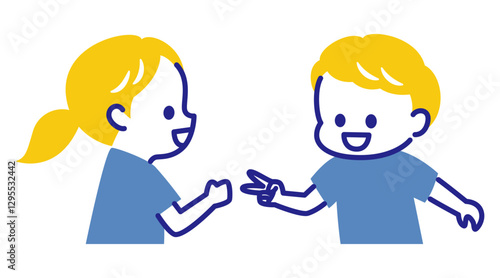 colorful illustration of kids doing rock scissors paper
