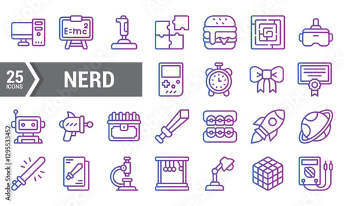 25 Purple Gradient Nerd Icons for Your Design Projects.