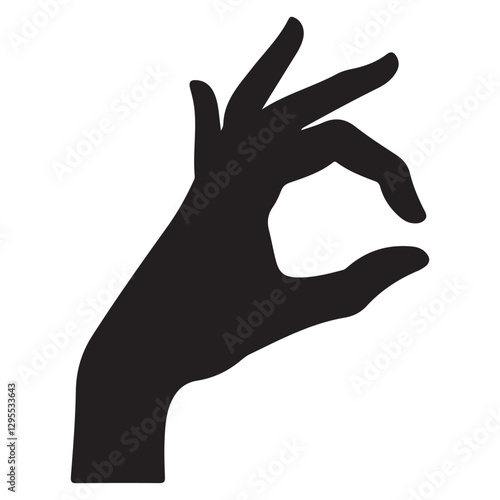 Hand gesture silhouette showing something tiny a vector illustration