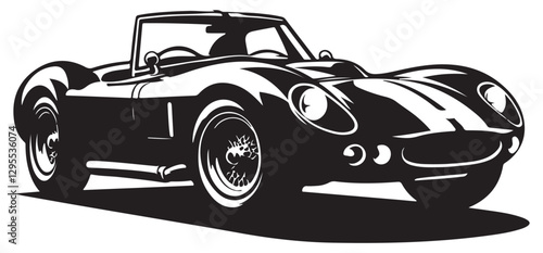 Classic Sports Car Vector Illustration for Automotive and Racing Designs