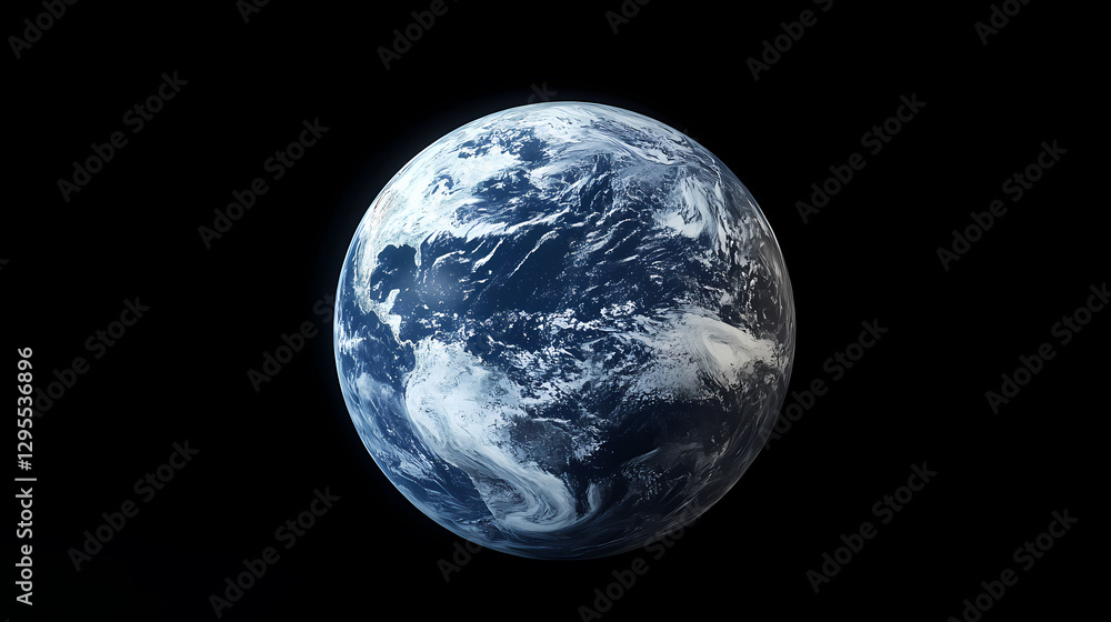 Earth with Blue and White Under Black Background Earth with Blue and White Under Black Background
