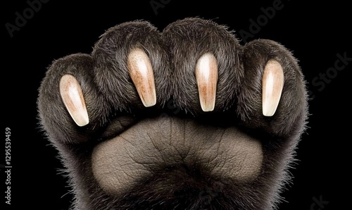 Wallpaper Mural Close-up of cat paw with long claws on black. Torontodigital.ca