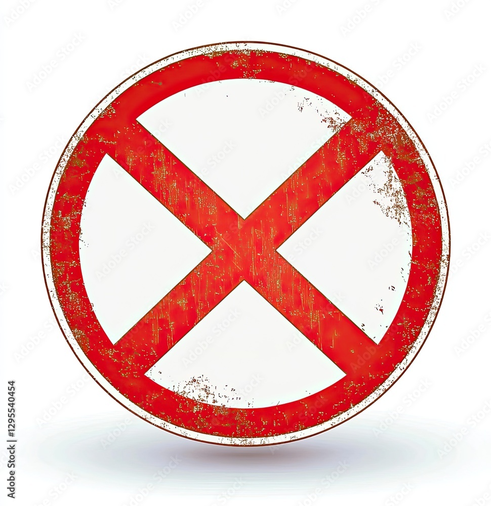 Obraz premium Rusty No Entry Road Sign