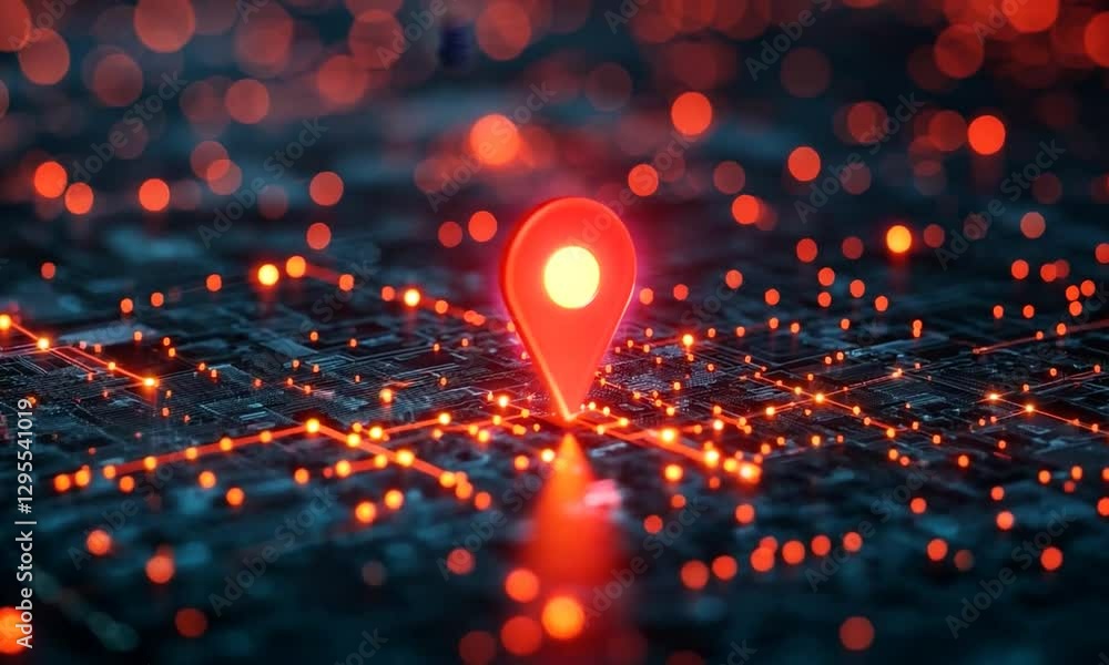 Magnified Glowing Red Flag on Digital Financial Network Map Highlighting Potential Fraud Hotspots Magnified Glowing Red Flag on Digital Financial Network Map Highlighting Potential Fraud Hotspots