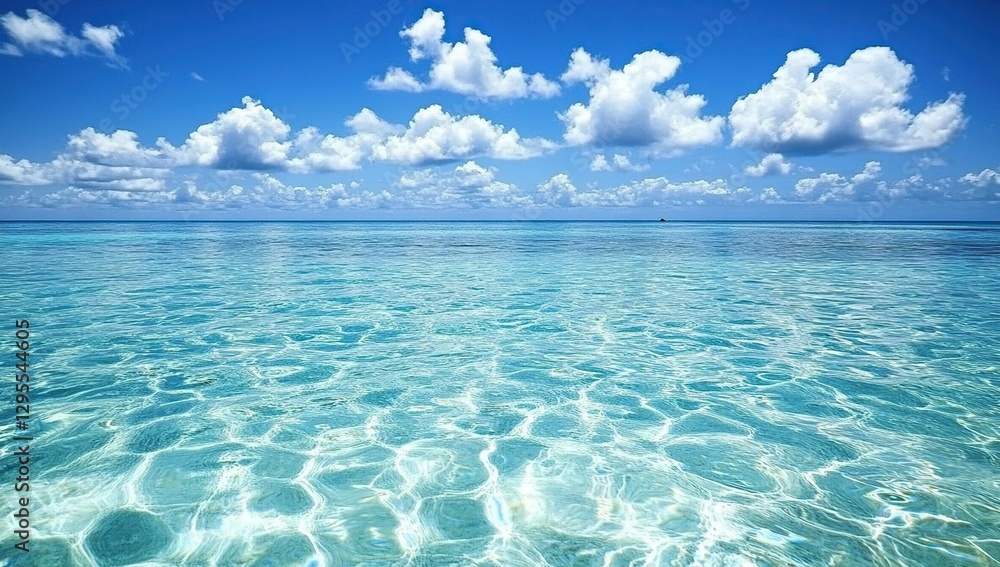 Fototapeta premium Clear Blue Ocean Water Under a Sunny Sky
