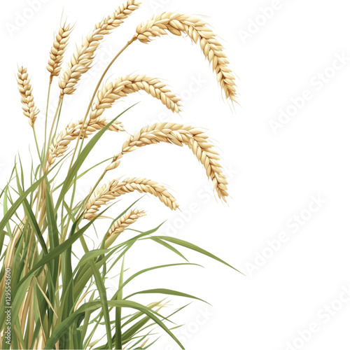 Golden Wheat Stalks Against Vibrant Stripes Nature Harvest Abundance