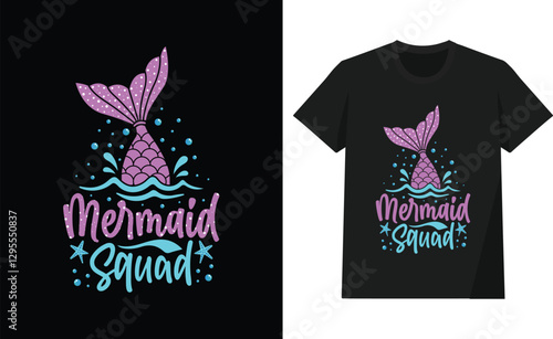 Mermaid squad T-shirt design