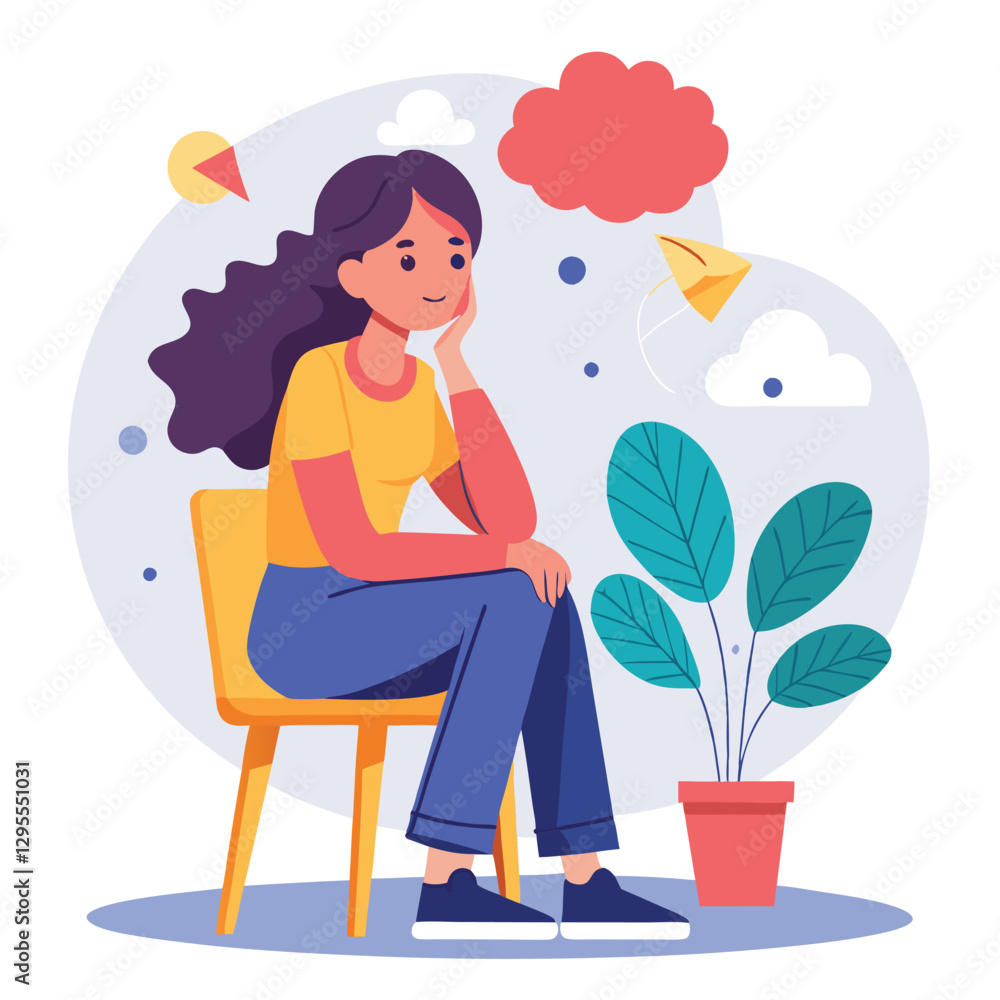 a girl is thinking vector
a girl is thinking vector