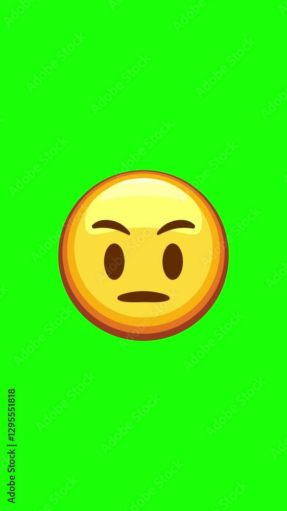 Angry face emoji animated on a green screen Angry face emoji animated on a green screen